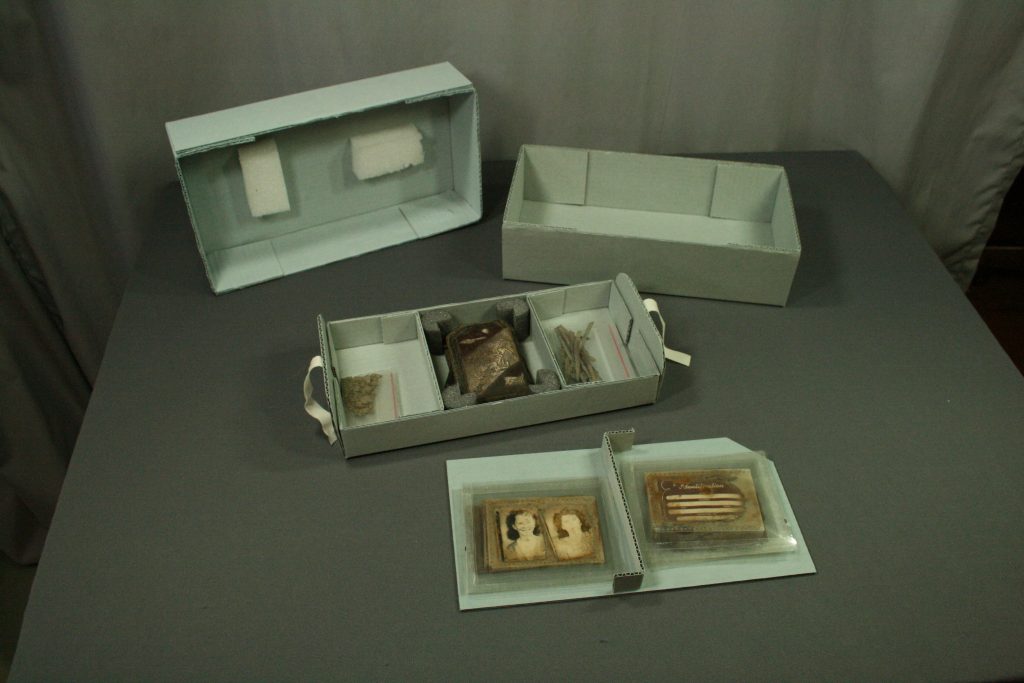 Custom made storage box, archival boxes, storage, museum collection storage methods, archival blue board, making boxes